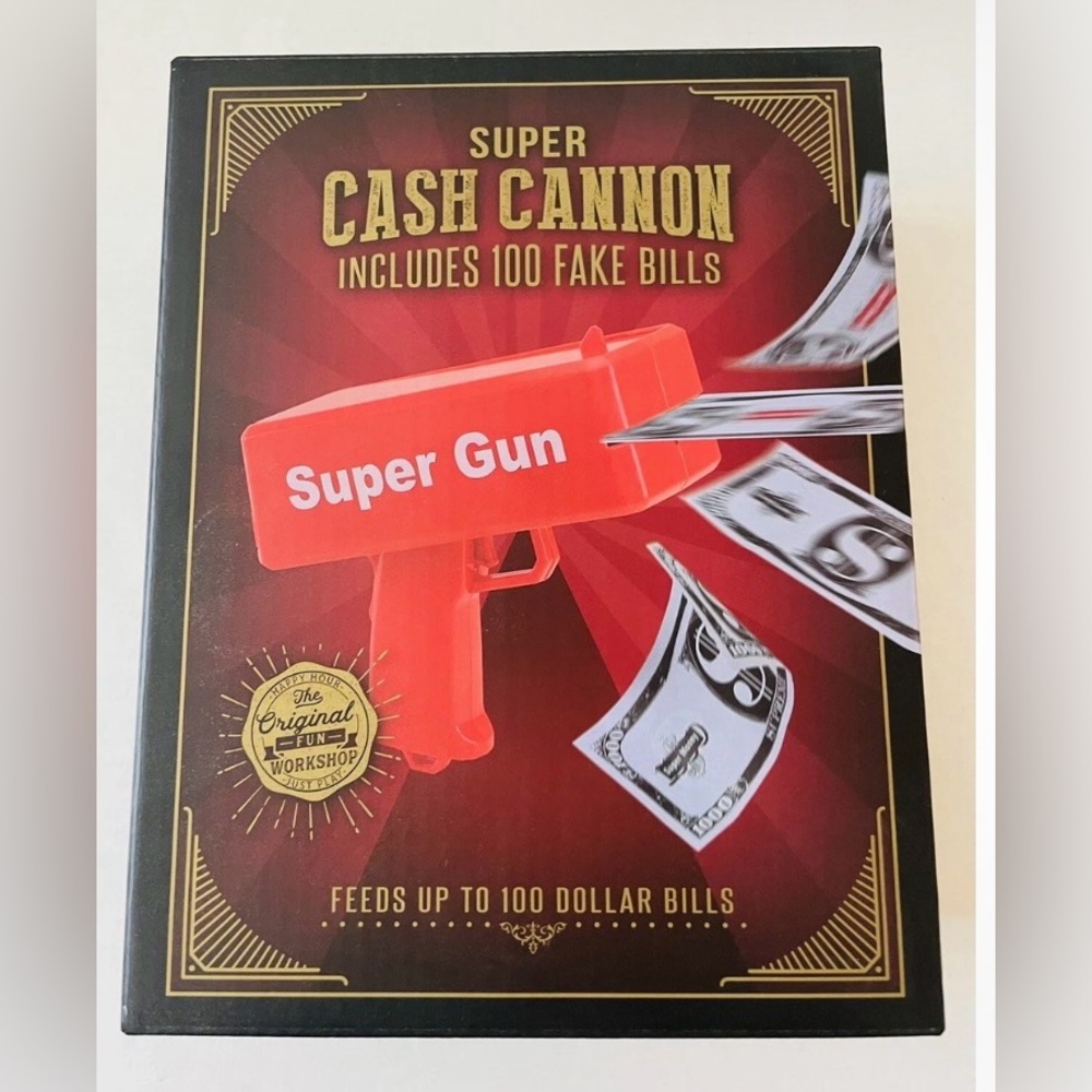 Super Cash Cannon with 100 toy Bills, Make It Rain Money